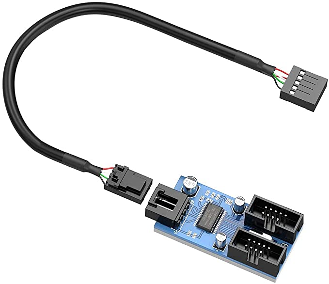 Rocketek 9 Pin Male 1 to 2 Female USB Splitter Cable Connector for ...