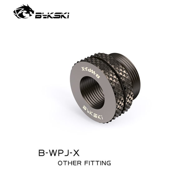 Bykski Fillport / Pass Thru Fitting - B-WPJ-X - Gun Metal