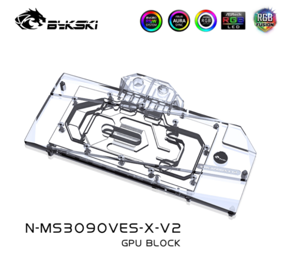 Bykski N-MS3090VES-X-V2 GPU BLOCK MIS RTX3090/3080VENTUS OC
