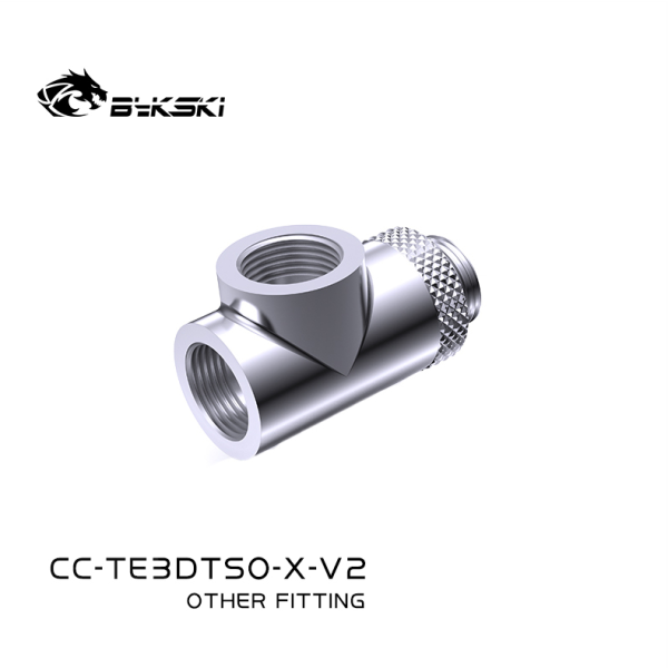 Bykski CC-TE3DTSO-X-V2 rotating three-way three-way fine T-split external tooth joint G1/4 grain