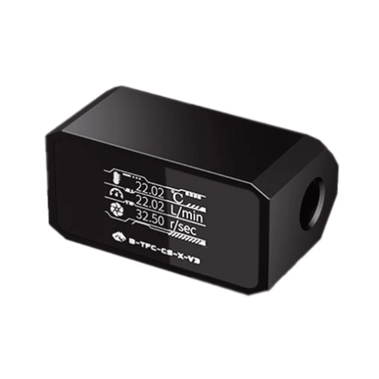 Bykski B-TFC-CS-X-V3  Flow Meter and Thermometer Safety Module w/ OLED Display V3 - Black