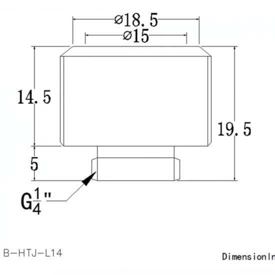Hard fitting Bykski 14 mm OD – B-HTJ-L14 – Argent