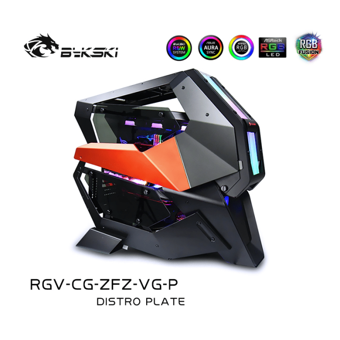 Bykski Distro Plate For COUGAR CONQUER 2 - PMMA w/ 5v Addressable RGB - RGV-CG-ZFZ-VG-P - Image 2