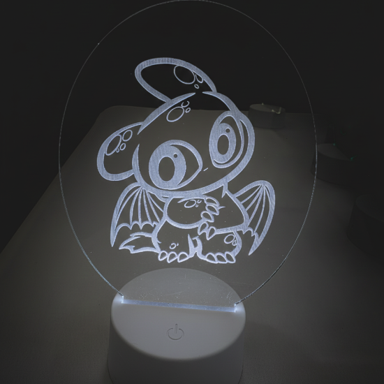 Lampe LED Gravée au Laser - Krokmou1