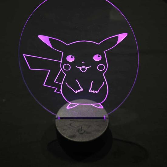 Engraved LED Lamp - Pikatchu1